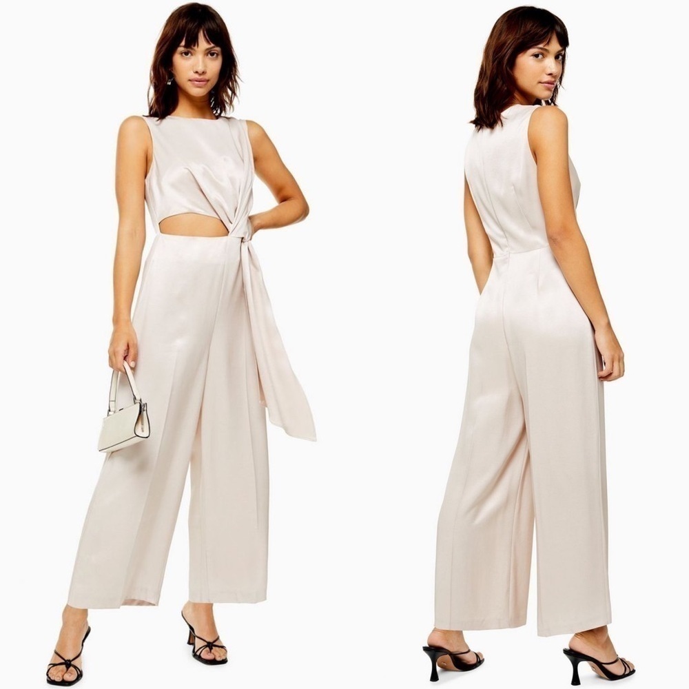 Topshop Satin Twist Jumpsuit‎